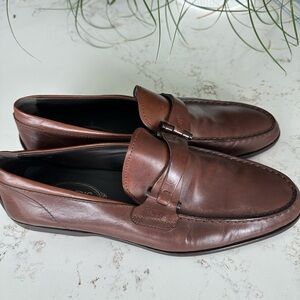 Tod's Dark Brown Leather Loafers